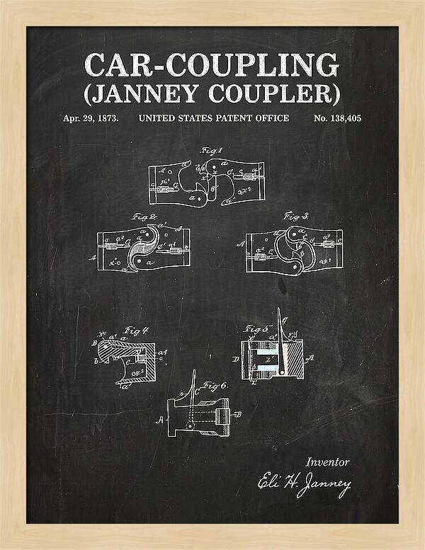 Car Coupling Janney Coupler Chalkboard Patent Us138405