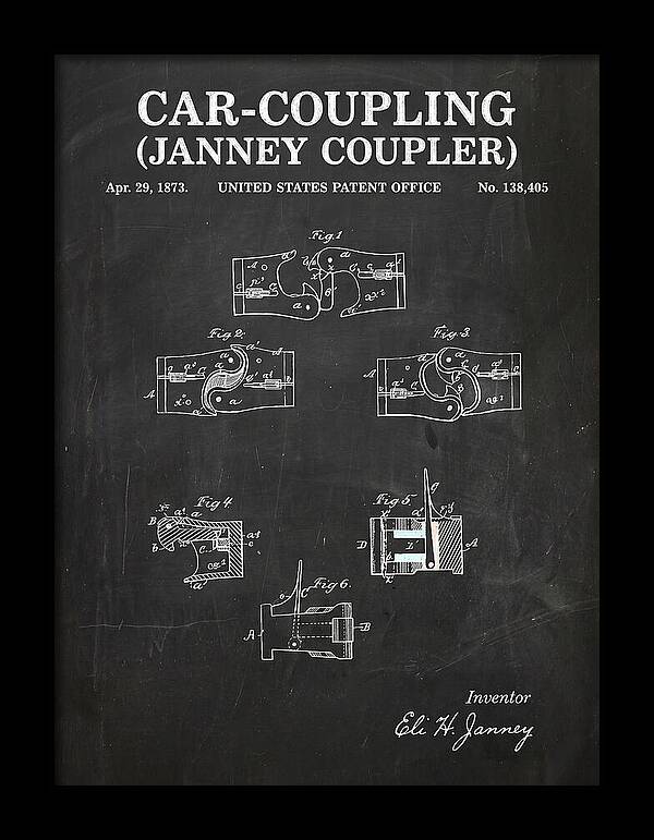 Car Coupling Janney Coupler Chalkboard Patent Us138405