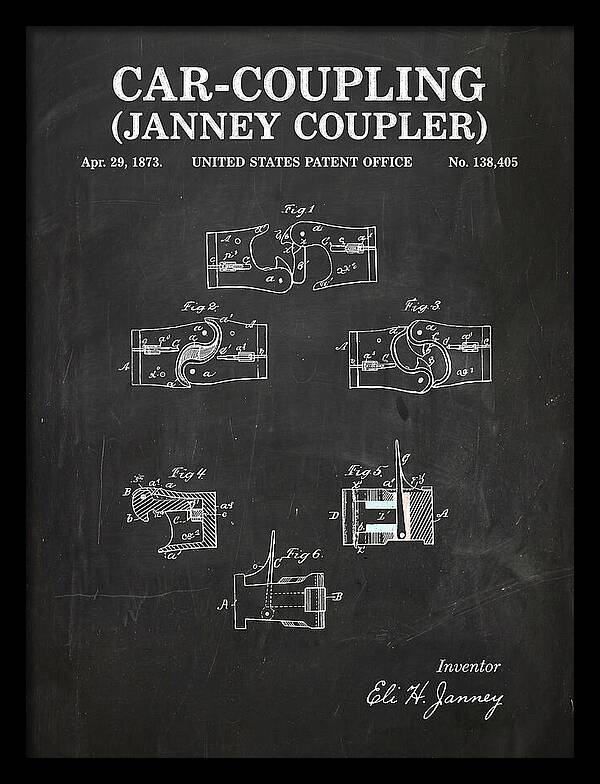 Car Coupling Janney Coupler Chalkboard Patent Us138405
