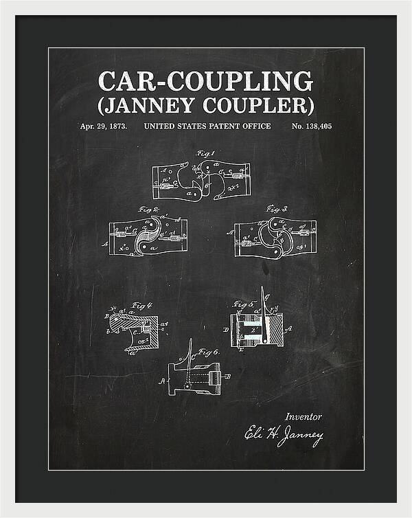 Car Coupling Janney Coupler Chalkboard Patent Us138405