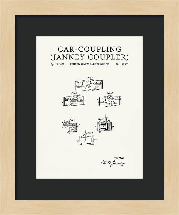 Car Coupling Janney Coupler Minimalist Patent Us138405