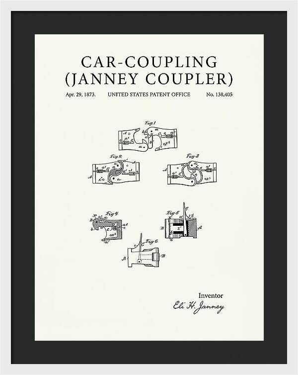 Car Coupling Janney Coupler Minimalist Patent Us138405