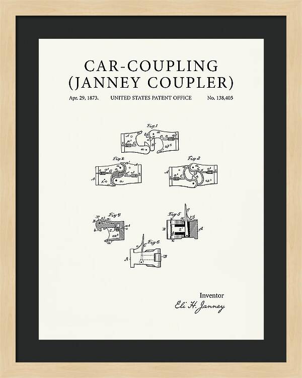 Car Coupling Janney Coupler Minimalist Patent Us138405