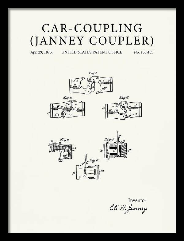 Car Coupling Janney Coupler Minimalist Patent Us138405