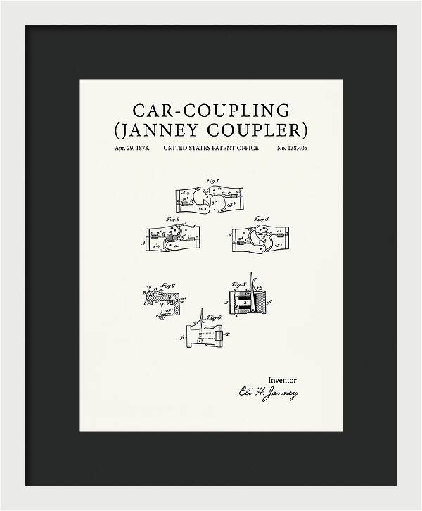 Car Coupling Janney Coupler Minimalist Patent Us138405