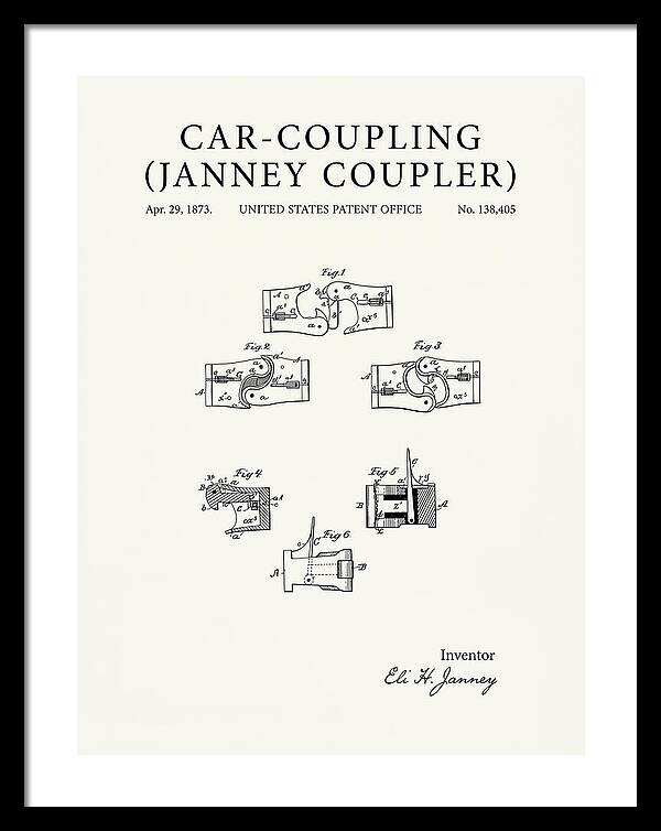 Car Coupling Janney Coupler Minimalist Patent Us138405