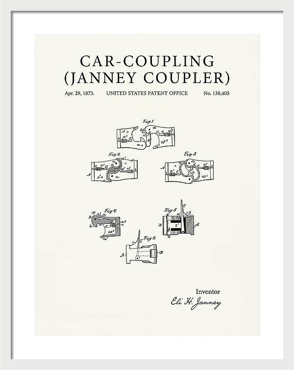 Car Coupling Janney Coupler Minimalist Patent Us138405