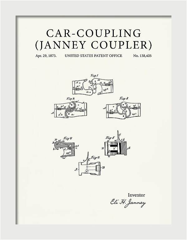 Car Coupling Janney Coupler Minimalist Patent Us138405