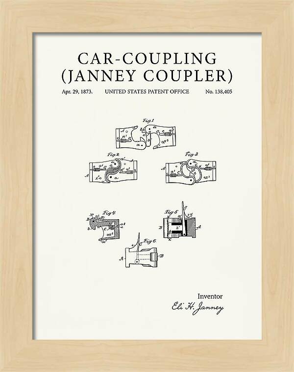 Car Coupling Janney Coupler Minimalist Patent Us138405
