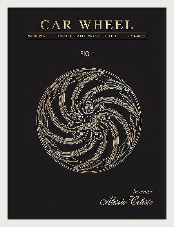Car Wheel Gold Patent Usd404700s