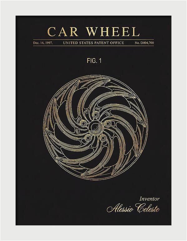 Car Wheel Gold Patent Usd404700s