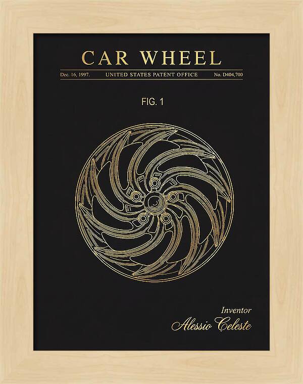 Car Wheel Gold Patent Usd404700s
