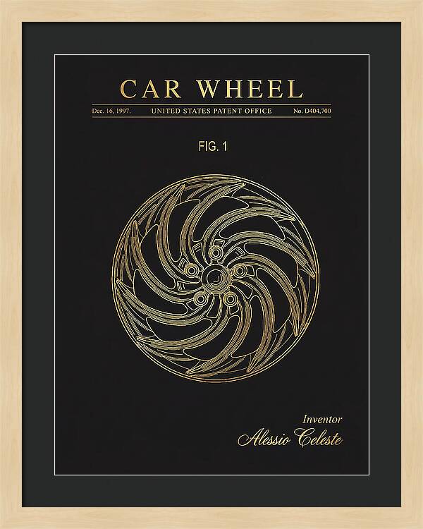 Car Wheel Gold Patent Usd404700s