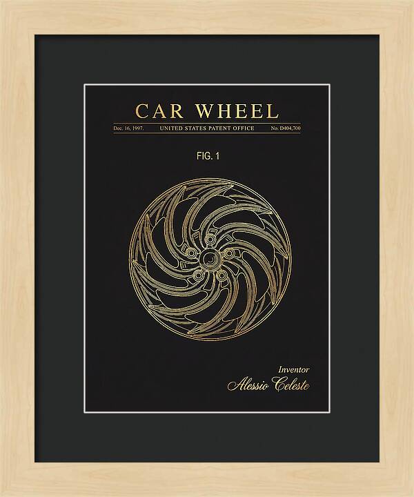 Car Wheel Gold Patent Usd404700s