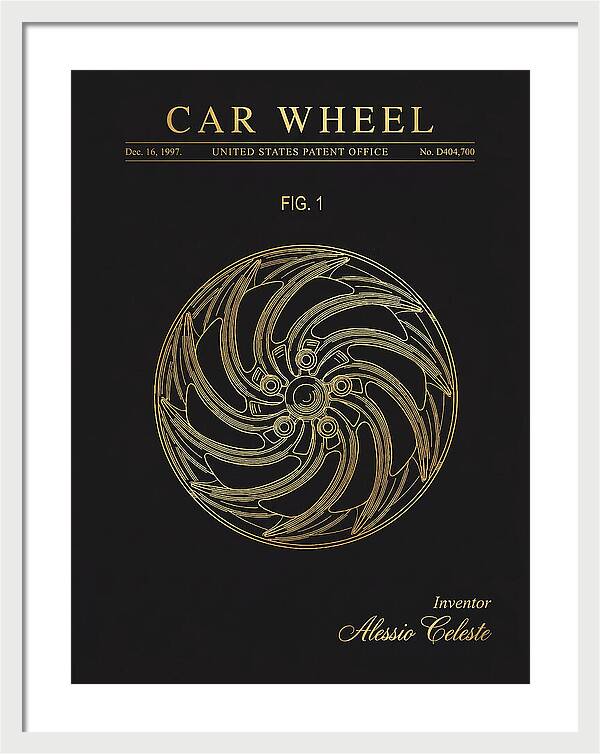 Car Wheel Gold Patent Usd404700s