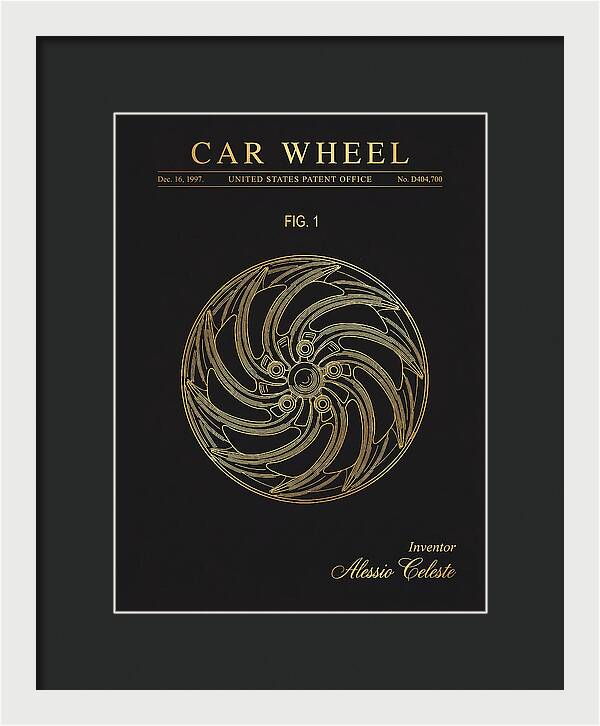 Car Wheel Gold Patent Usd404700s