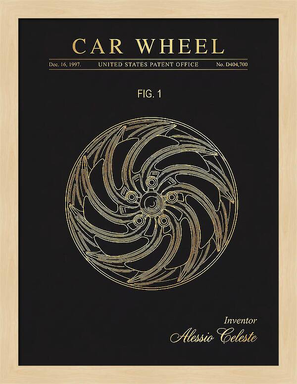 Car Wheel Gold Patent Usd404700s