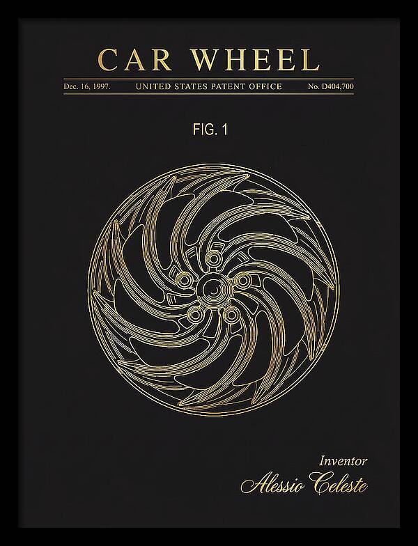 Car Wheel Gold Patent Usd404700s