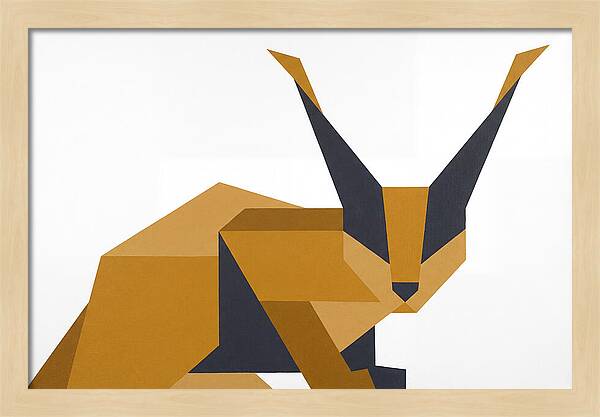 Caracal In Geometric Form