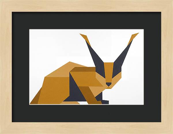 Caracal In Geometric Form