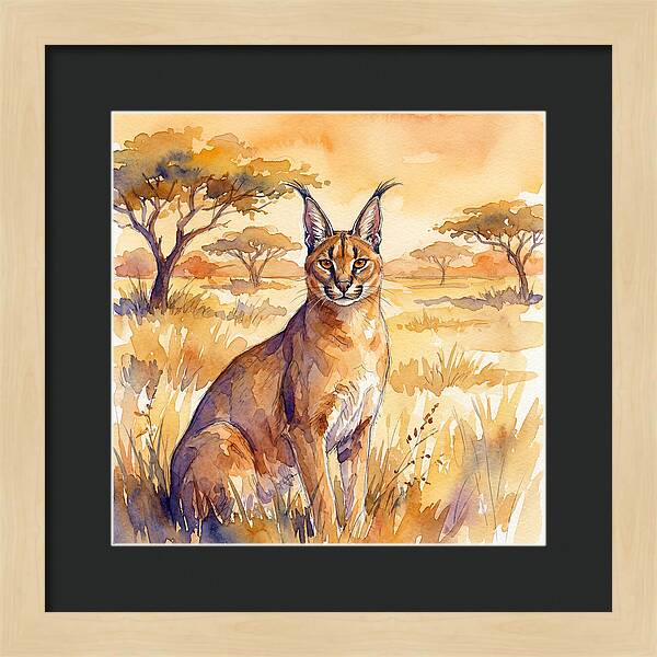 Caracal In Golden Grasslands