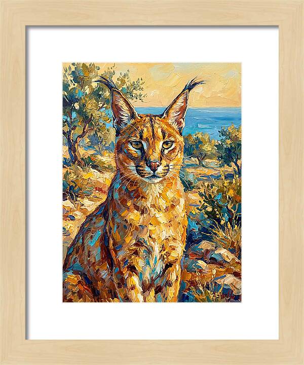 Caracal In Mediterranean Landscape