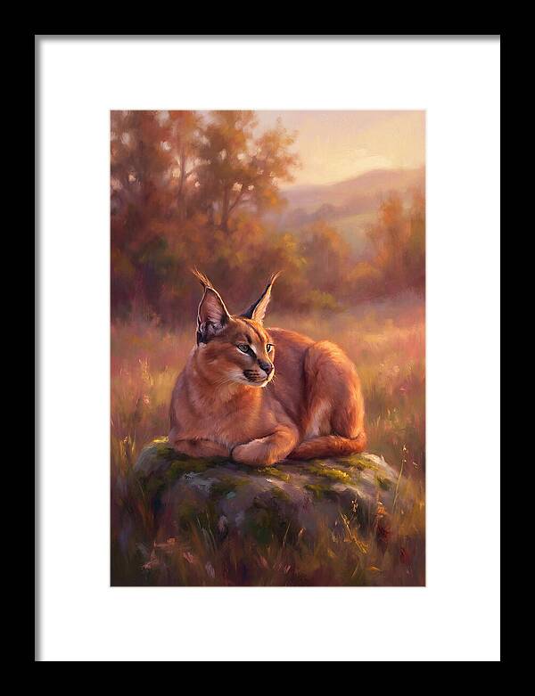 Caracal In Serene Landscape