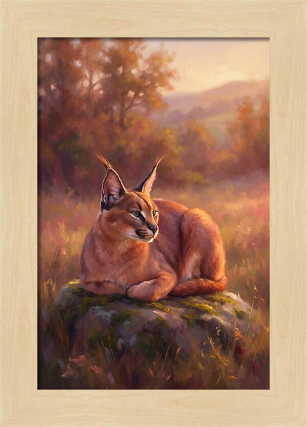 Caracal In Serene Landscape