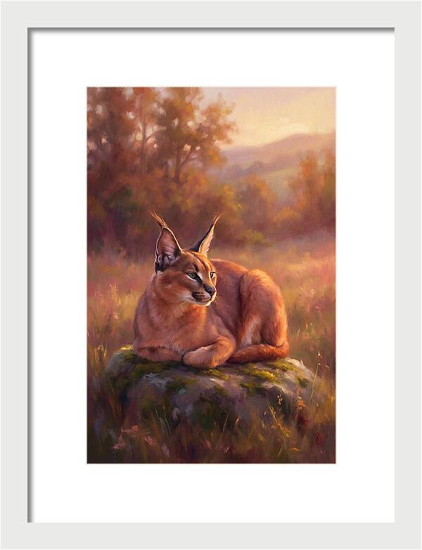 Caracal In Serene Landscape