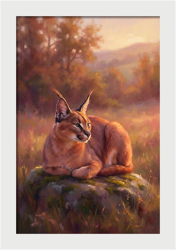 Caracal In Serene Landscape