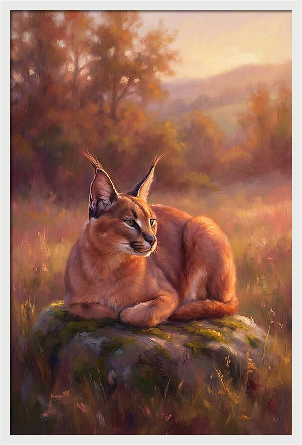 Caracal In Serene Landscape