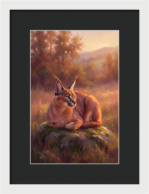 Caracal In Serene Landscape