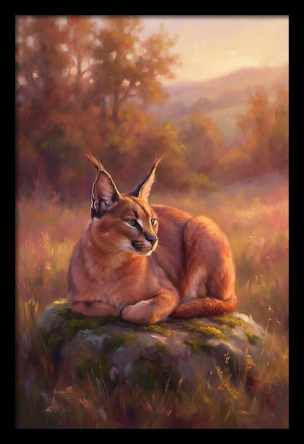 Caracal In Serene Landscape