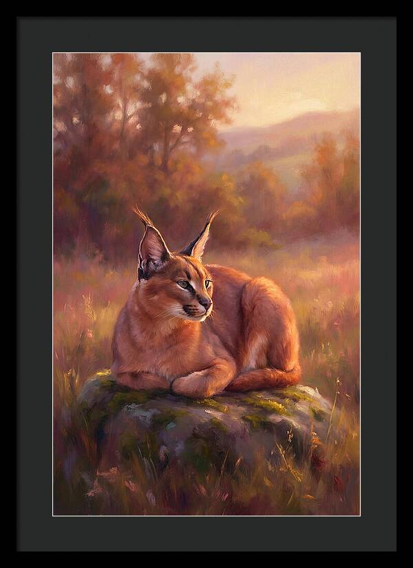 Caracal In Serene Landscape