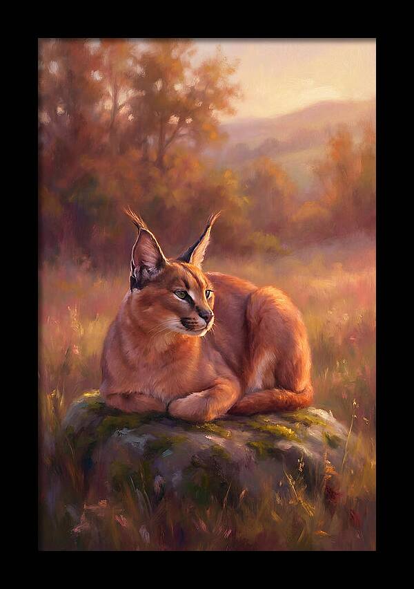 Caracal In Serene Landscape