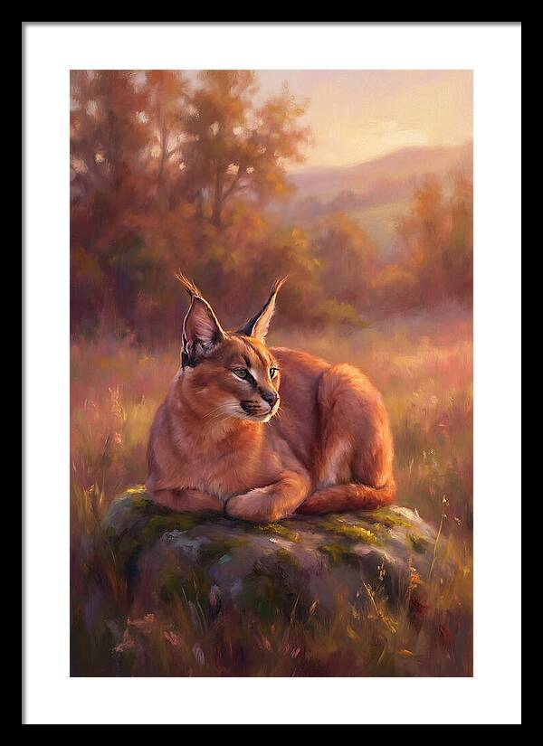 Caracal In Serene Landscape
