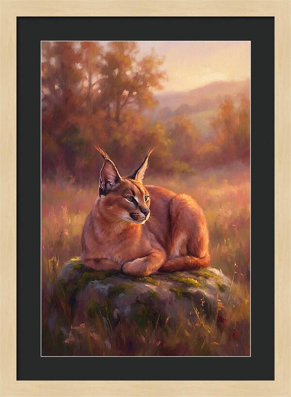 Caracal In Serene Landscape
