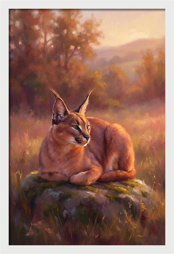Caracal In Serene Landscape