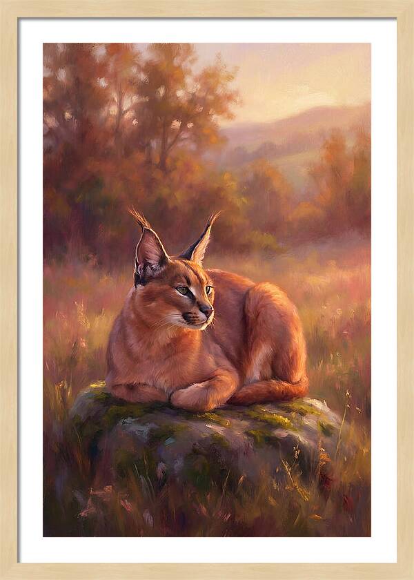 Caracal In Serene Landscape