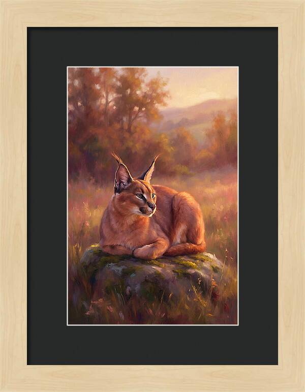 Caracal In Serene Landscape