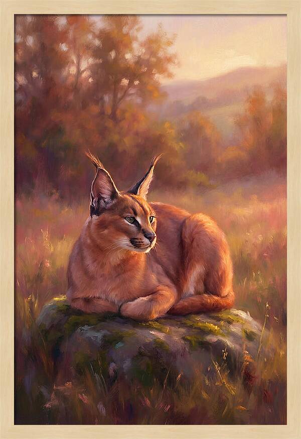 Caracal In Serene Landscape