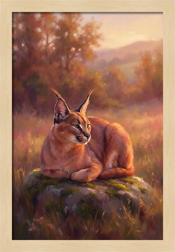 Caracal In Serene Landscape