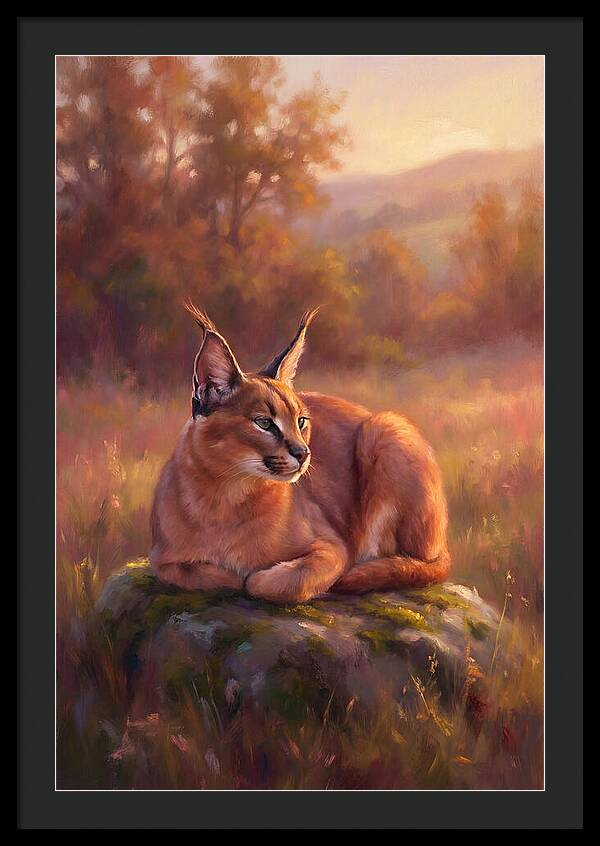 Caracal In Serene Landscape