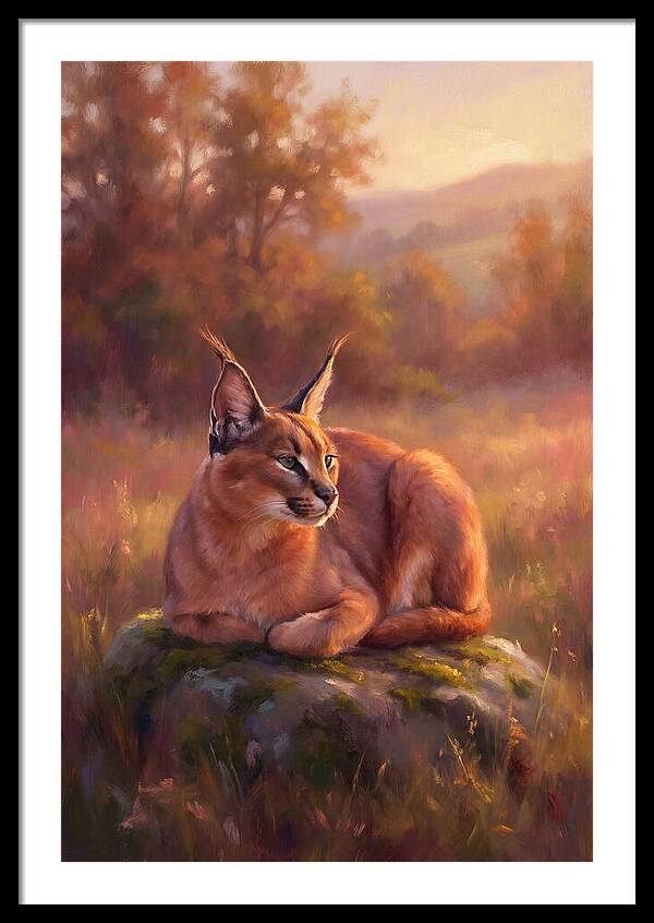 Caracal In Serene Landscape