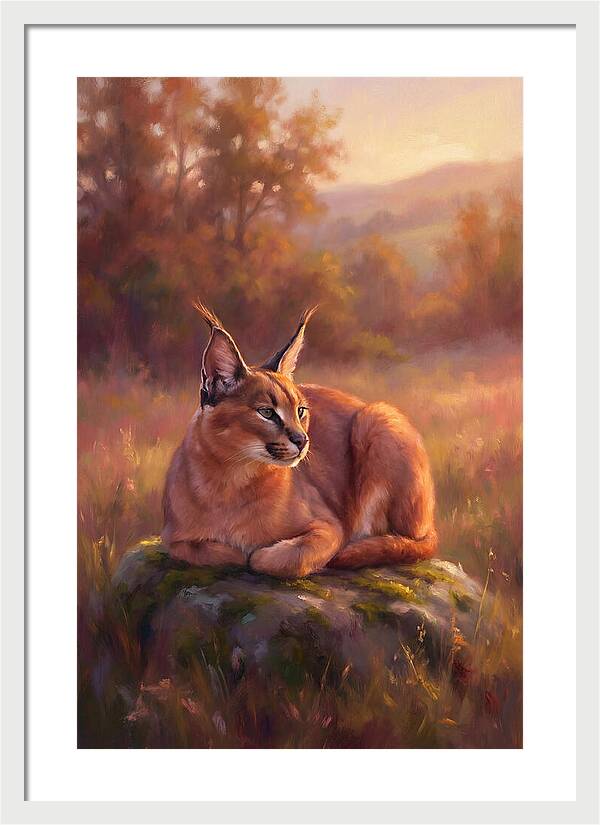 Caracal In Serene Landscape