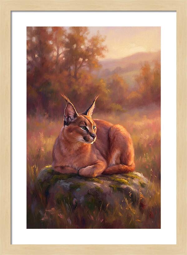 Caracal In Serene Landscape