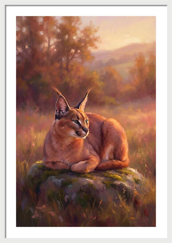 Caracal In Serene Landscape