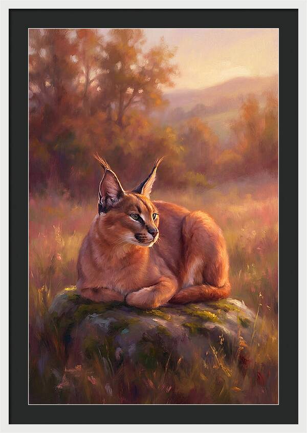 Caracal In Serene Landscape