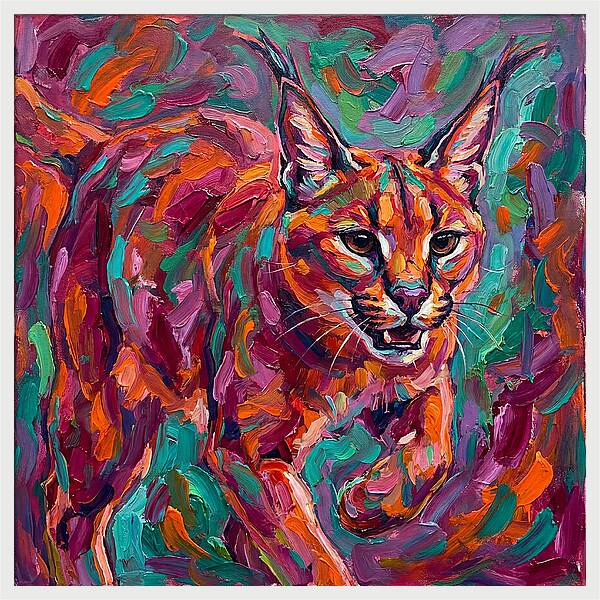 Caracal In Vibrant Colors