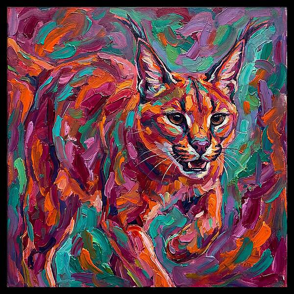 Caracal In Vibrant Colors